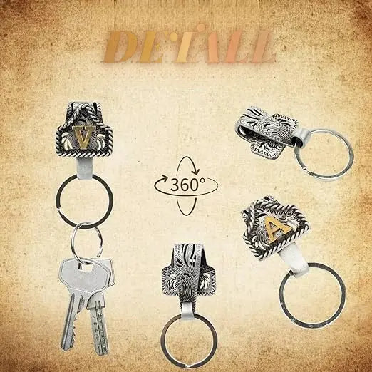 Handmade Cow Tag Belt Key Holder