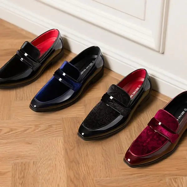 BRUNO MARC Men's Patent Leather Penny Loafers