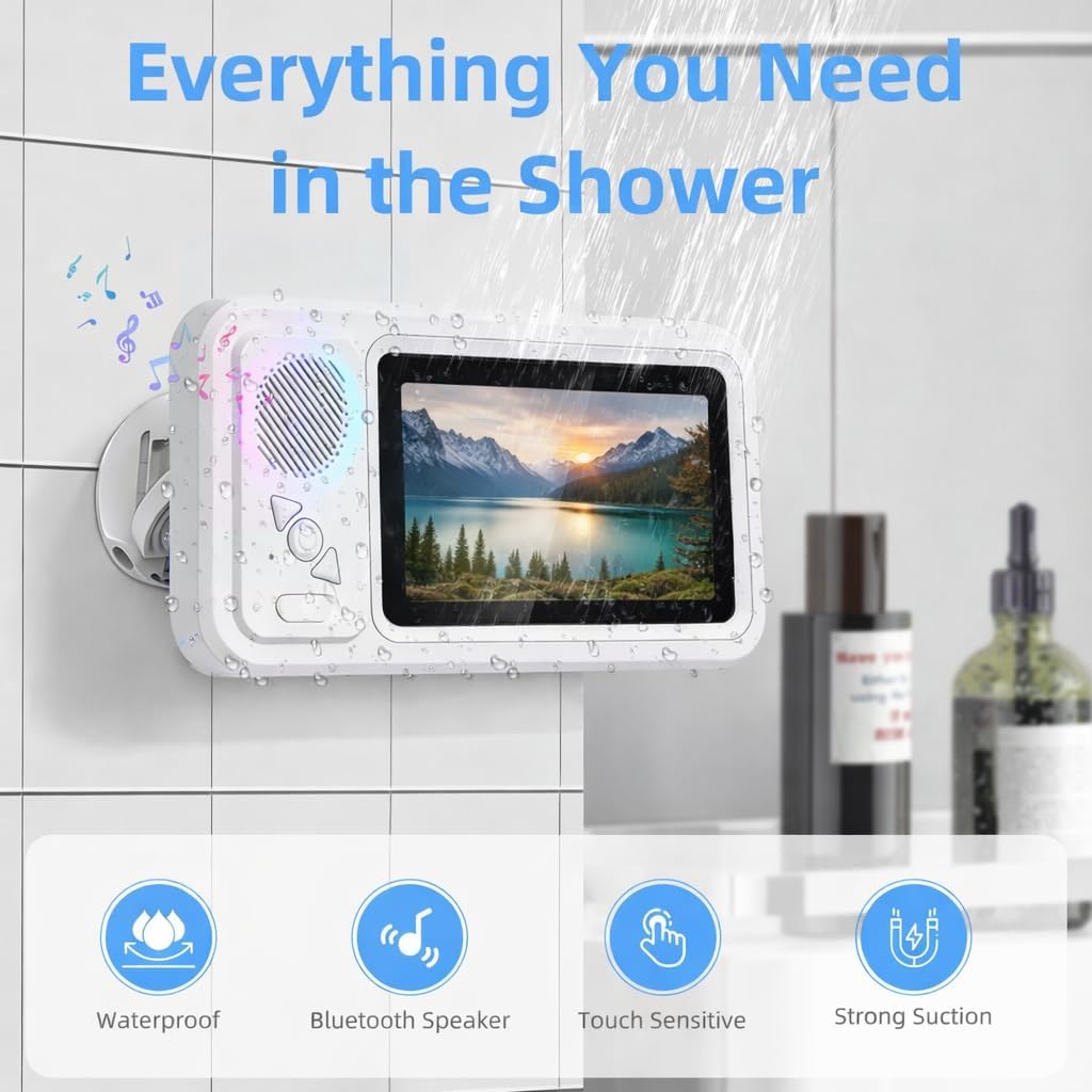 Shower Phone Holder with Speaker
