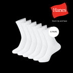 Hanes Unisex Crew Socks 6 Pack