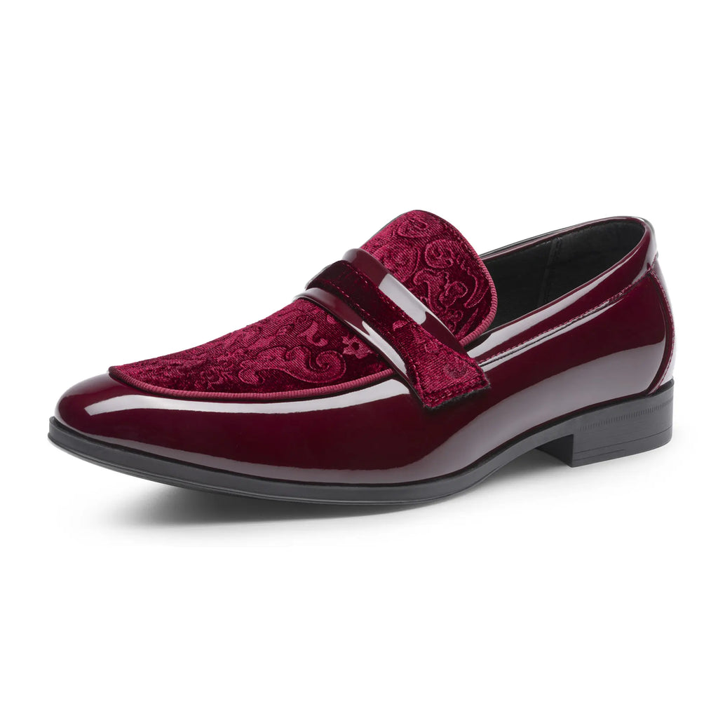 BRUNO MARC Men's Patent Leather Penny Loafers