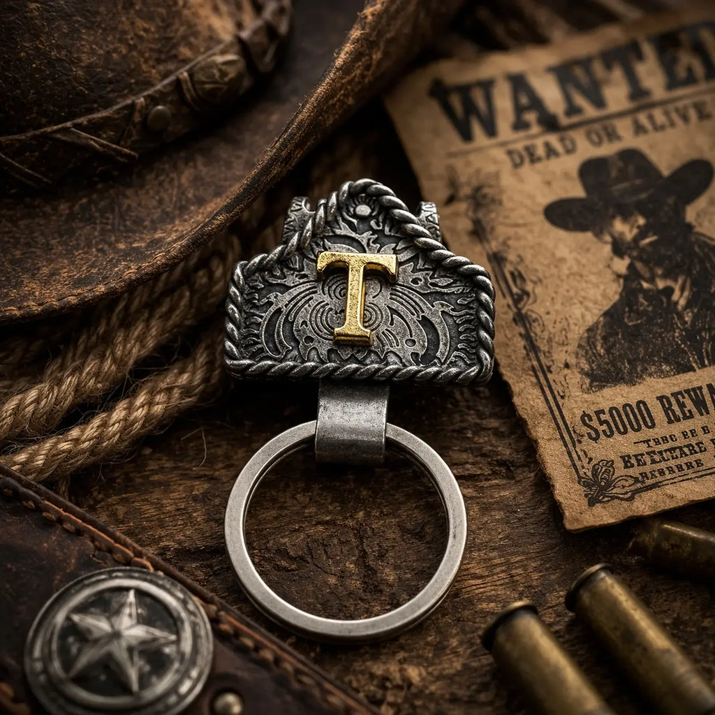 Handmade Cow Tag Belt Key Holder