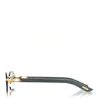 Wood Elongated C de Rimless Sunglasses Green