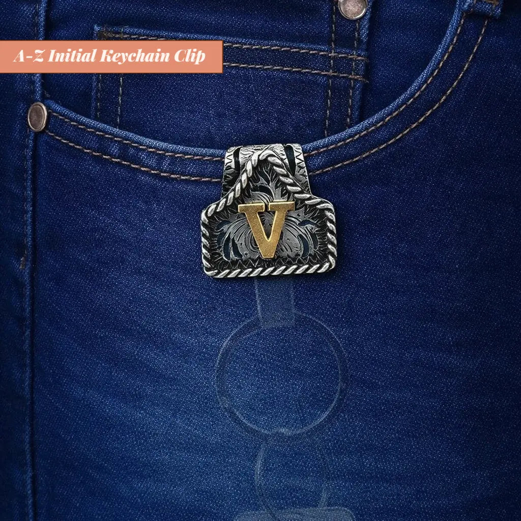 Handmade Cow Tag Belt Key Holder