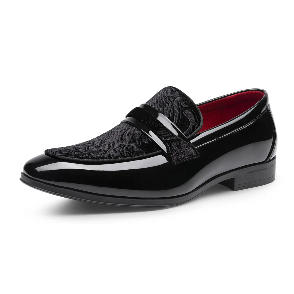 BRUNO MARC Men's Patent Leather Penny Loafers
