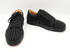 Christian Louboutin Louis Junior Spikes Black Suede Sneakers Sz 40 Fw0426lcrdu